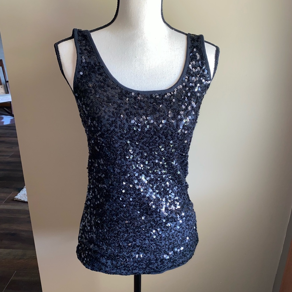 Old navy black sequin tank top